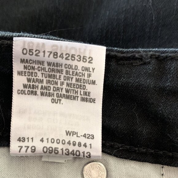 Levi’s 512 Perfectly Shaping Bootcut Jeans Mid Rise Denim Black Size 18 WS - Picture 6 of 9